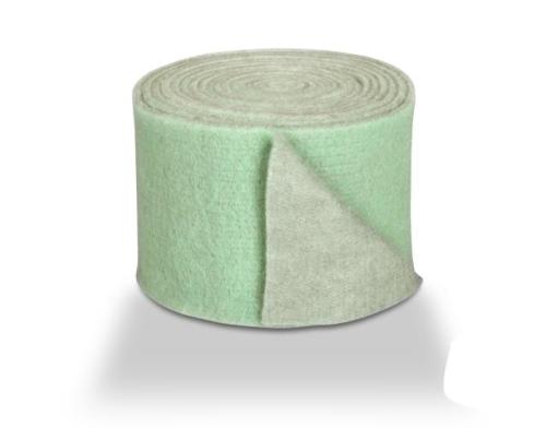 Felt bi-color wide 7.5 cm L= 5 m. mint-greige  (GU11GR18)