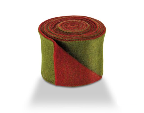 Felt bi-color wide 7.5 cm L= 5 m green-red (GU13RO04)