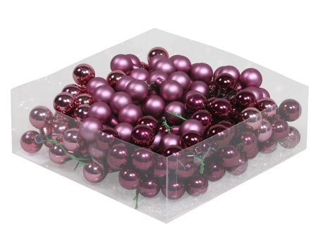 Boules de Noël en verre de 20 mm 24pcs. heather combi