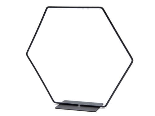 Hexagone sur socle 40 cm noir