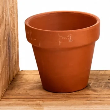 $Houten frame met 3 terracotta potjes - Dentergem - bloemschikmateriaal