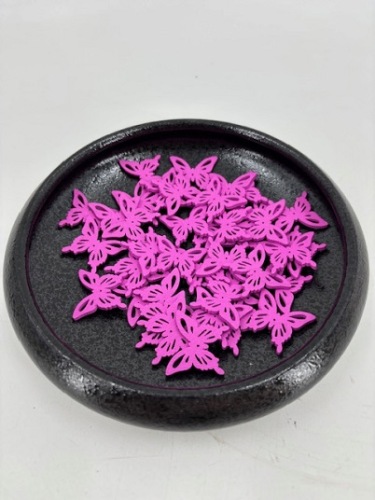Houten Vlinders 3 cm 40 st. Roze