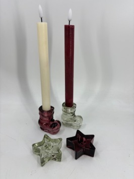 Candle holder boot 'Jolly' clay