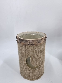 Kaarsenhouder Jute Maan 16 x 11 cm