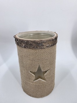 Kaarsenhouder Jute Ster 16 x 11 cm