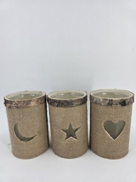 Kaarsenhouder Jute Maan 16 x 11 cm