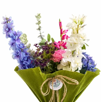 Kunstbloemen plukboeket zijden bloemen 70 cm 10 stelen