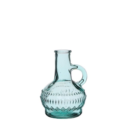 Flasche aus farbigem Glas lille Blau Ø7 h.10 cm