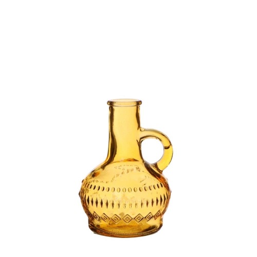 Bouteille en verre coloré lille ocre Ø7 h.10 cm p.p. (emballé par 12)