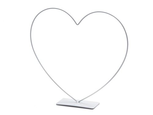Hart op voet 39 cm wit