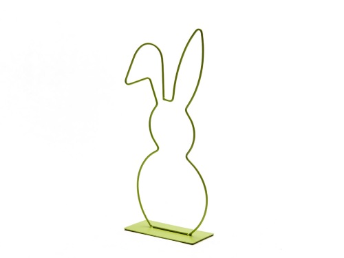 Bunny with hanging ear on foot 29 cm limegreen