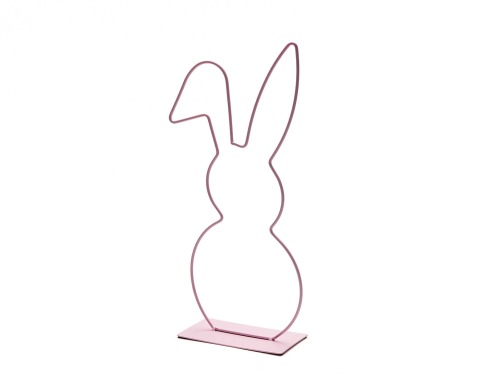 Bunny with hanging ear on foot 29 cm pink