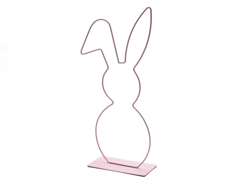 Bunny with hanging ear on foot 40 cm pink