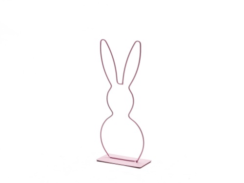 Lièvre avec oreille debout sur le pied 29 cm pink