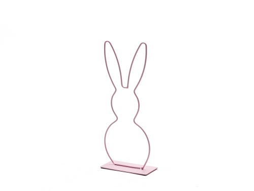 Bunny with standing ear on foot 29 cm pink