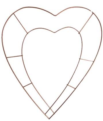 Frame copper heart 40 cm