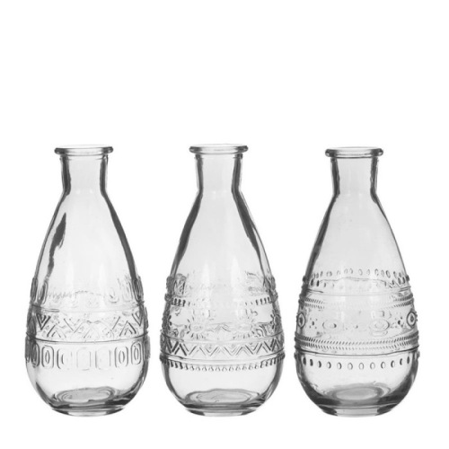 Gekleurde glazen fles rome clear Ø7,5 h.15,8 cm