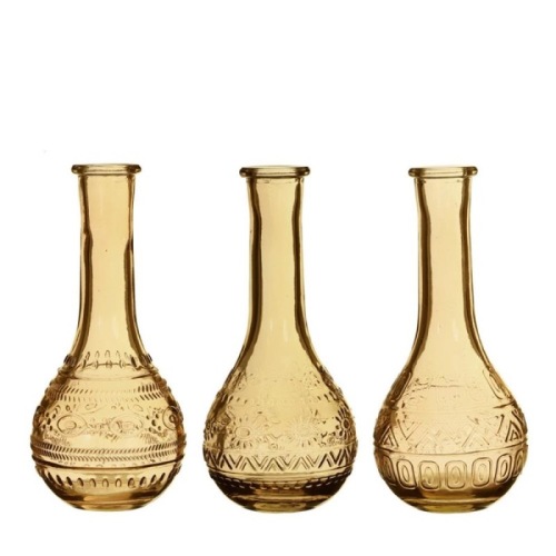 Bouteille en verre coloré paris ocre Ø7,5 h.15,8 cm