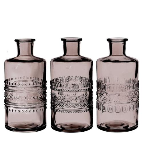 Colored glass bottle porto grey Ø7,5 h.14,5 cm