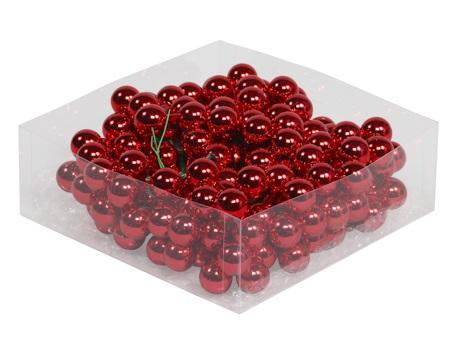 Christmas balls in glass 20 mm 144 pcs. red shiny