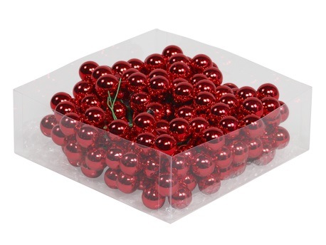 Boules de Noël en verre 20 mm 144 pcs. red shiny