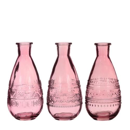 Colored glass bottle rome pink Ø7,5 h.15,8 cm