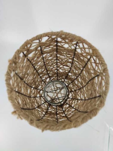 Basket planter with rope H 42 cm Ø 24 cm + glass