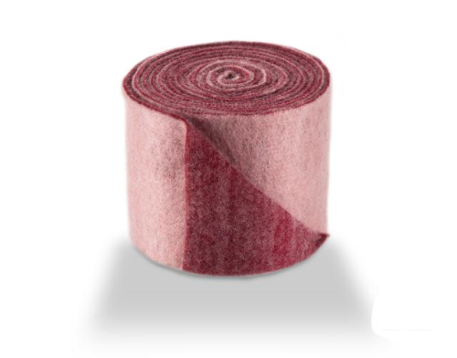 Felt bi-color wide 7.5 cm L= 5 m roze-bordeaux (RS07R005)