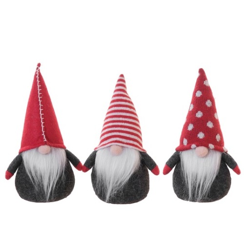 Santa Claus met gestreepte muts 21 cm