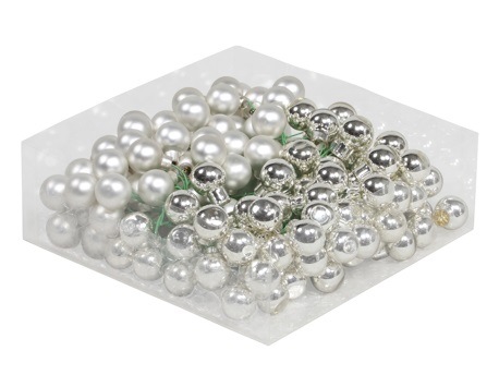 Weihnachtskugeln im Glas 20 mm 24 St. silver combi