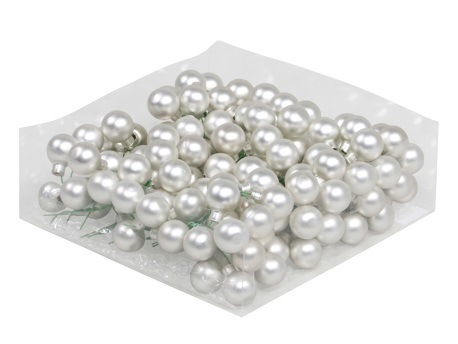 Christmas balls in glass  20 mm 24 pcs. silver mat