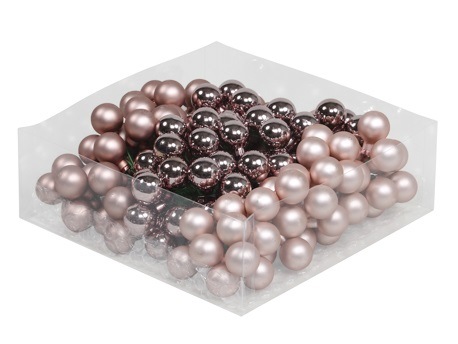 Boules de Noël en verre de 20 mm 24 pcs. smokey rose