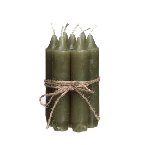 Spitskaars Moss Green 7 st.