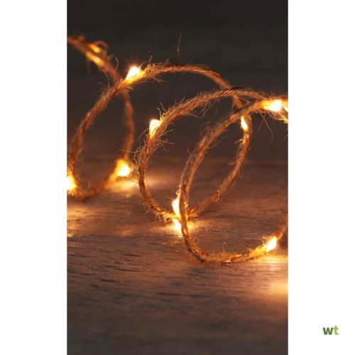 Classic warm LED lights 40 p. with jute