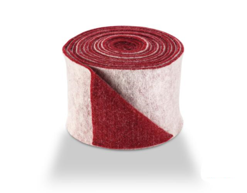 Filz zweifarbig breite 7.5 cm L= 5 m Vollmilch-rot(WE04RO04)