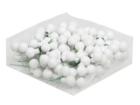 Christmas balls in glass  20 mm 24 pcs. white opal